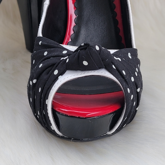 Pin Up Couture Bettie 09 Platform Slingback Peep Toe Heels - Picture 5 of 13